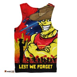 Gold Coast SUNS Men Singlet ANZAC Inspired Football Fan Memorial Design