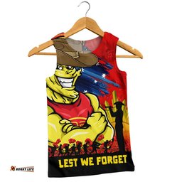 Gold Coast SUNS Men Singlet ANZAC Inspired Football Fan Memorial Design