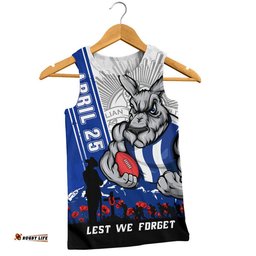 North Melbourne Men Singlet Anzac Day Lest We Forget Memorial