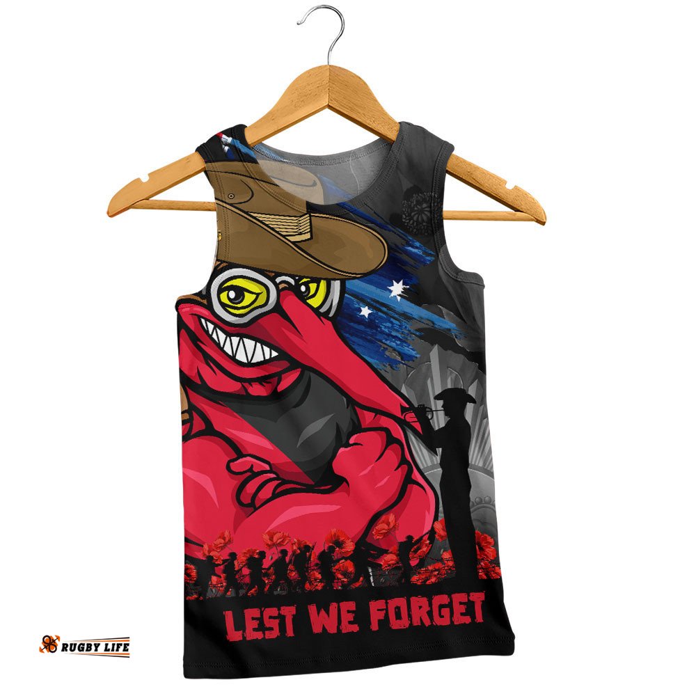 Essendon Men Singlet ANZAC Inspired Football Fan Memorial Design