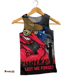 Essendon Men Singlet ANZAC Inspired Football Fan Memorial Design