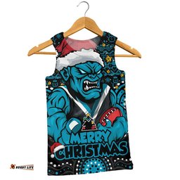 Port Adelaide Men Singlet Ugly Christmas Knit Patterns Vintage Jersey