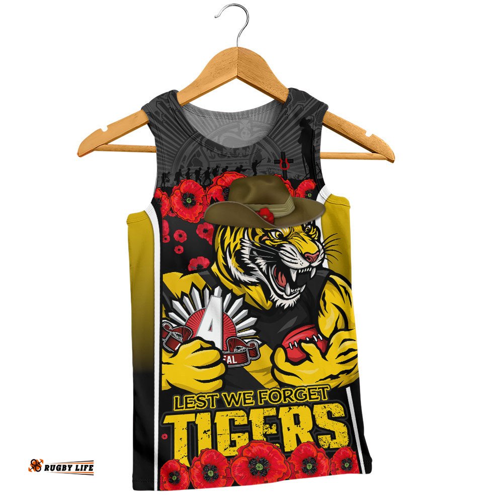 Richmond Men Singlet Lest We Forget In Eternal Honor And Duty