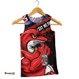 Redcliffe Dolphins Men Singlet Anzac Remembrance Of The Fallen