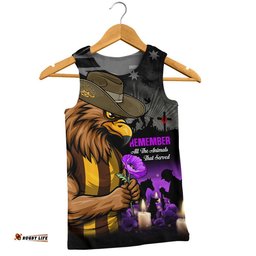 Hawthorn Men Singlet Anzac Day In Memory Of Animals That Served