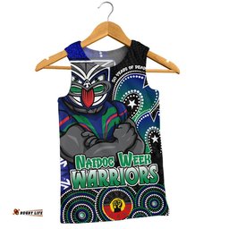New Zealand Warriors Men Singlet NAIDOC Week 50 Years Of Deadly Indigenous Pattern