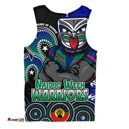 New Zealand Warriors Men Singlet NAIDOC Week 50 Years Of Deadly Indigenous Pattern