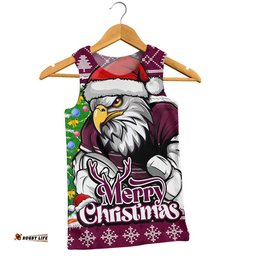 Manly Warringah Sea Eagles Men Singlet Merry Christmas Game Day Knit Style Team Edition