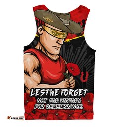 Gold Coast SUNS Men Singlet ANZAC Day Not For Victory For Remembrance