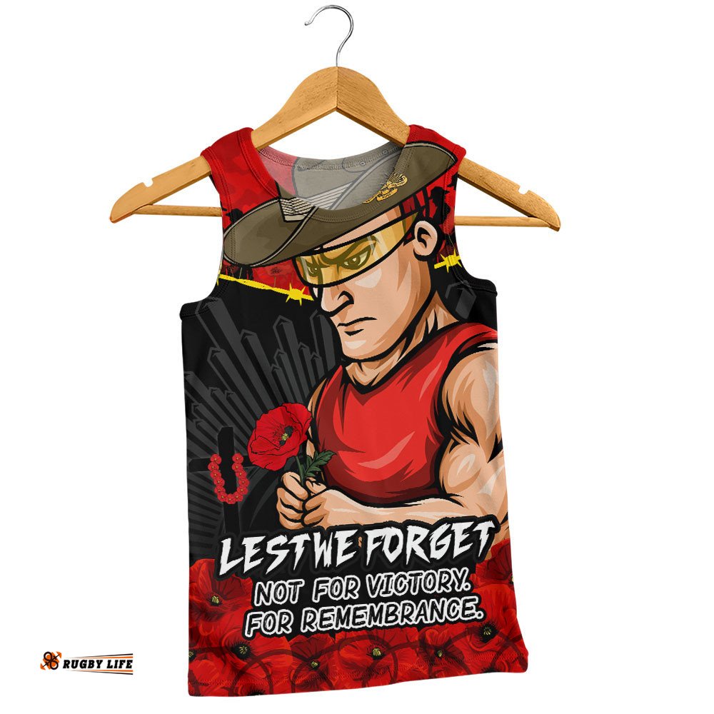 Gold Coast SUNS Men Singlet ANZAC Day Not For Victory For Remembrance