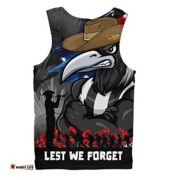 Collingwood Men Singlet ANZAC Inspired Football Fan Memorial Design