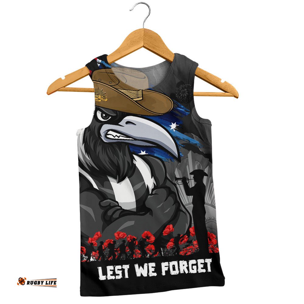 Collingwood Men Singlet ANZAC Inspired Football Fan Memorial Design