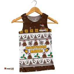 Hawthorn Men Singlet Special Ugly Christmas Holiday Footy Fans