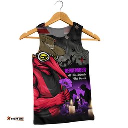 Essendon Men Singlet Anzac Day In Memory Of Animals That Served