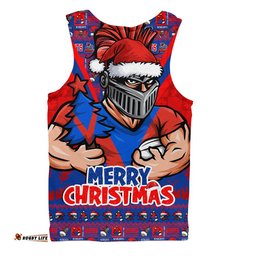 Newcastle Knights Men Singlet Merry Christmas Festive Spirit Edition