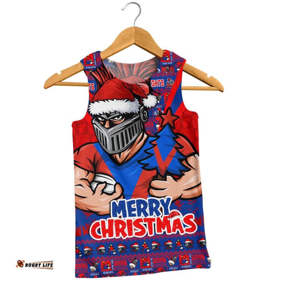 Newcastle Knights Men Singlet Merry Christmas Festive Spirit Edition