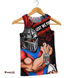 Newcastle Knights Men Singlet Anzac Remembrance Of The Fallen