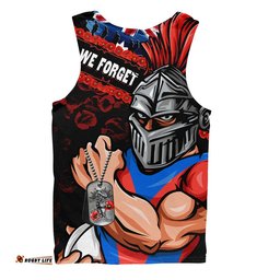 Newcastle Knights Men Singlet Anzac Remembrance Of The Fallen