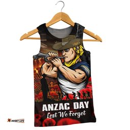 North Queensland Cowboys Men Singlet Anzac Day Rising Dawn Ceremony Lest We Forget Courage