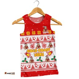 Gold Coast SUNS Men Singlet Special Ugly Christmas Holiday Footy Fans
