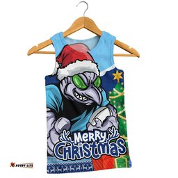 New South Wales Blues Men Singlet Santa Scoring Touchdown On Christmas Game Day