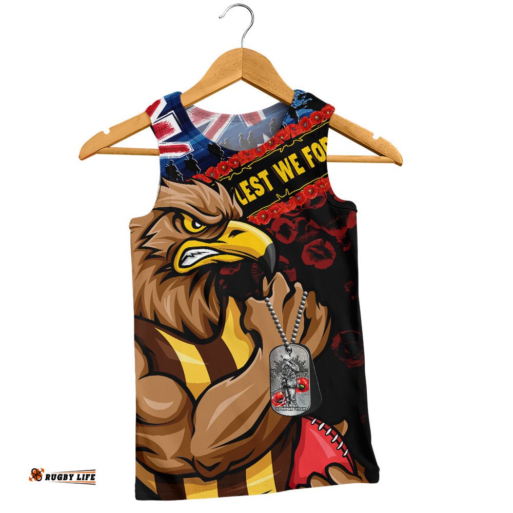 Hawthorn Men Singlet Lest We Forget Eternal Honor