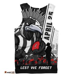 Collingwood Men Singlet Anzac Day Lest We Forget Memorial