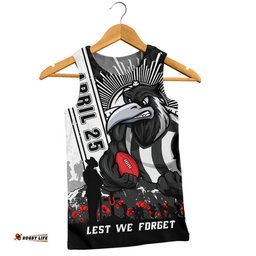 Collingwood Men Singlet Anzac Day Lest We Forget Memorial