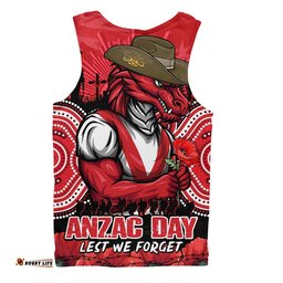 St. George Illawarra Dragons Men Singlet Anzac Day Pride Of Service Eternal Memory