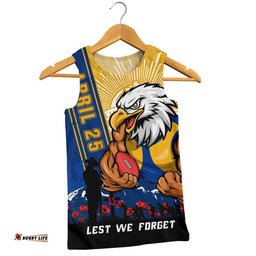 West Coast Eagles Men Singlet Anzac Day Lest We Forget Memorial