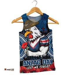 Sydney Roosters Men Singlet Anzac Day Pride Of Service Eternal Memory
