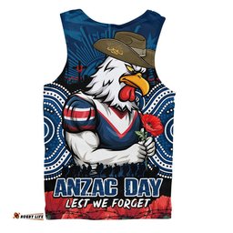 Sydney Roosters Men Singlet Anzac Day Pride Of Service Eternal Memory