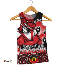 St. George Illawarra Dragons Men Singlet NAIDOC Week 50 Years Of Deadly Indigenous Pattern