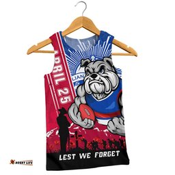 Western Bulldogs Men Singlet Anzac Day Lest We Forget Memorial