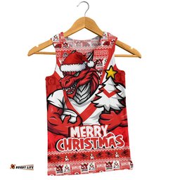 St. George Illawarra Dragons Men Singlet Merry Christmas Festive Spirit Edition