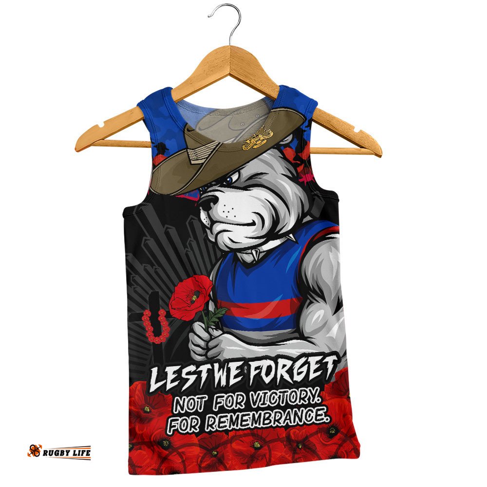 Western Bulldogs Men Singlet ANZAC Day Not For Victory For Remembrance
