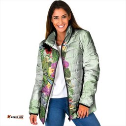 Aussie Budgies Blue And Green Tropical Birds Padded Jacket LT9