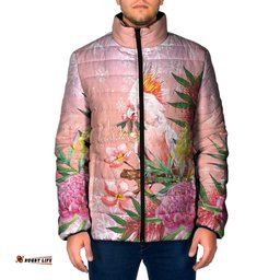 Australia Christmas Pink Cockatoo with Banksia Padded Jacket Coral Pink LT7