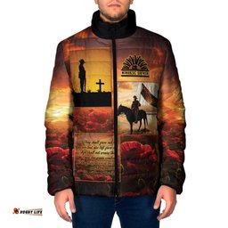 ANZAC Day Film Reel Lest We Forget Padded Jacket Australia NZ Memorial LT9