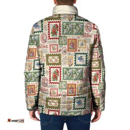 Aussie Birds Christmas La La Land Padded Jacket Beige Vintage Stamp Edition LT9