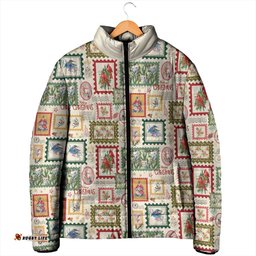 Aussie Birds Christmas La La Land Padded Jacket Beige Vintage Stamp Edition LT9