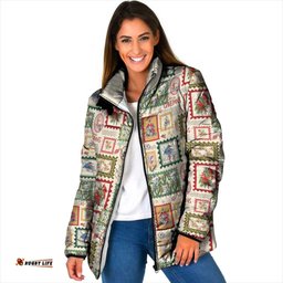 Aussie Birds Christmas La La Land Padded Jacket Beige Vintage Stamp Edition LT9
