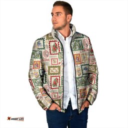 Aussie Birds Christmas La La Land Padded Jacket Beige Vintage Stamp Edition LT9