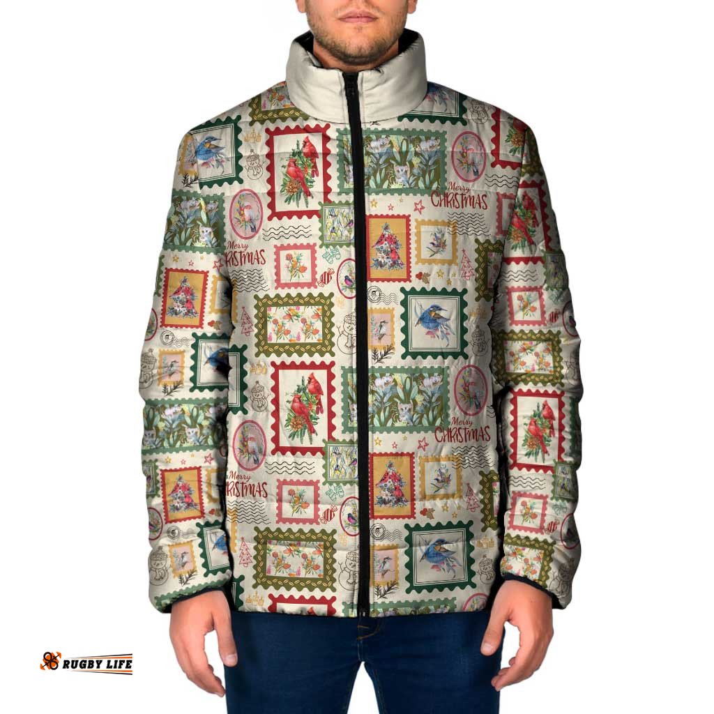 Aussie Birds Christmas La La Land Padded Jacket Beige Vintage Stamp Edition LT9