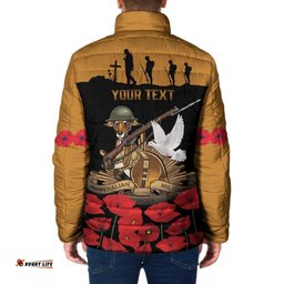 Australia ANZAC Day Personalised Padded Jacket Honouring The Animals That Served LT9