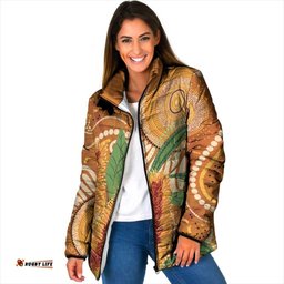 Australia Bottlebrush Padded Jacket Callistemon Aussie Native Flowers Indigenous Art LT14