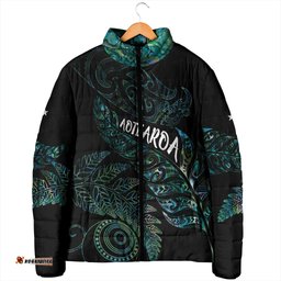 Aotearoa Personalized Lawn Bowls Maori Padded Jacket New Zealand Paua Shell Tribal Silver Fern LT7