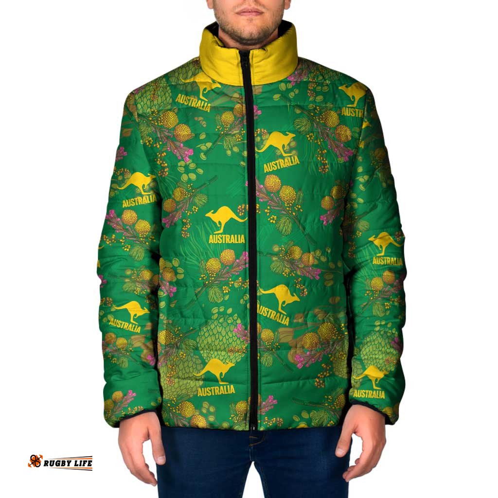 Australia Billy Buttons Padded Jacket Aussie Pycnosorus Kangaroo Seamless Style LT14