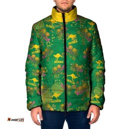 Australia Billy Buttons Padded Jacket Aussie Pycnosorus Kangaroo Seamless Style LT14