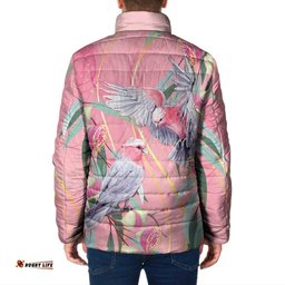 Australia Breast Cancer Awareness Padded Jacket Pink Galah with Eucalyptus Flowers LT7